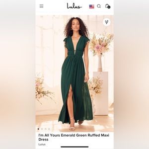 Emerald Green Ruffled Maxi Dress